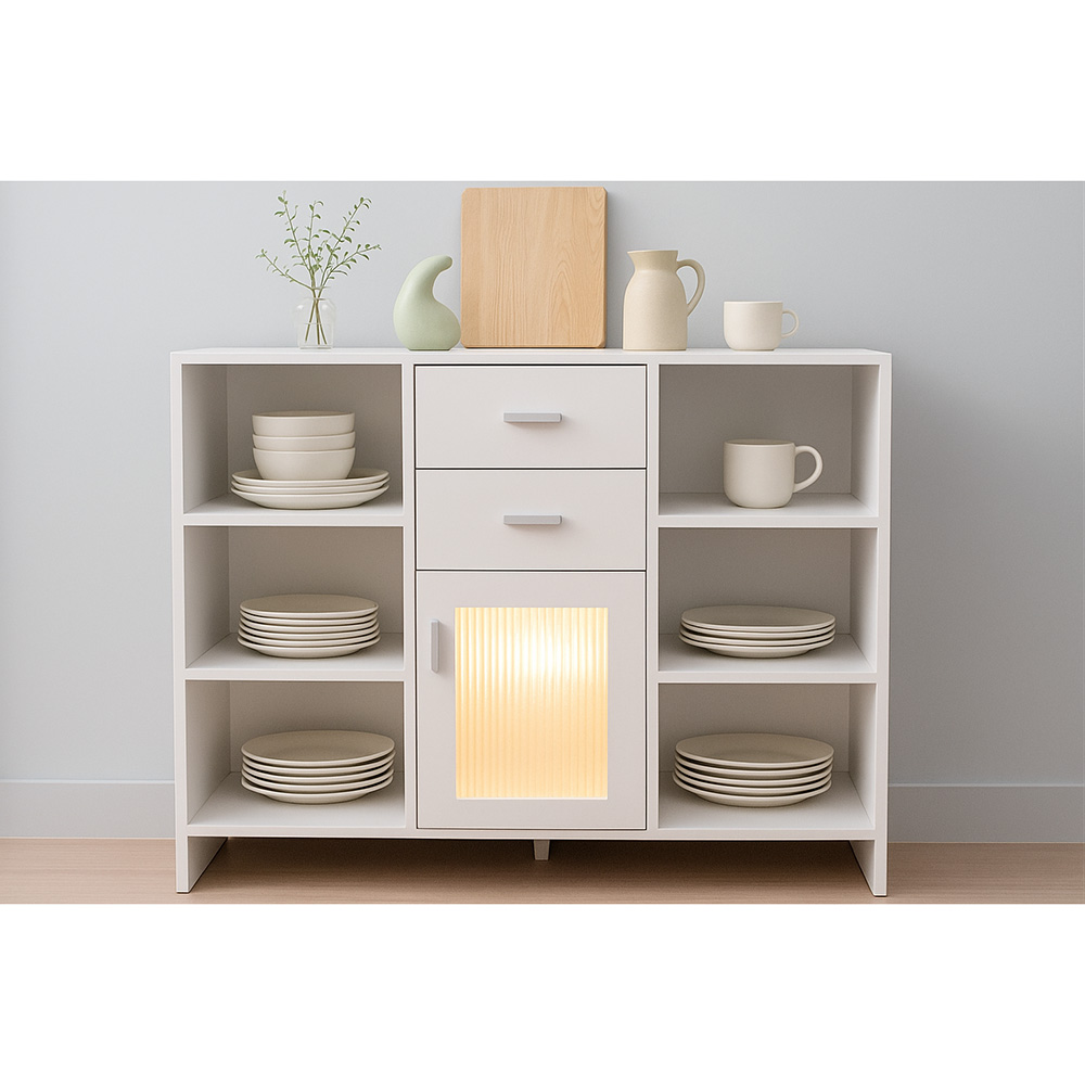 Maxwell Racks Modern White Side Cabinet Storage Rack Manufacturer - MAXWELL