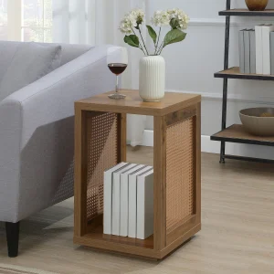 Modern Rattan End Table with Open Shelf for Wholesale (1)