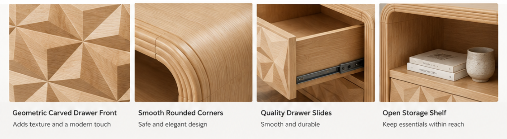 geometric drawer nightstand